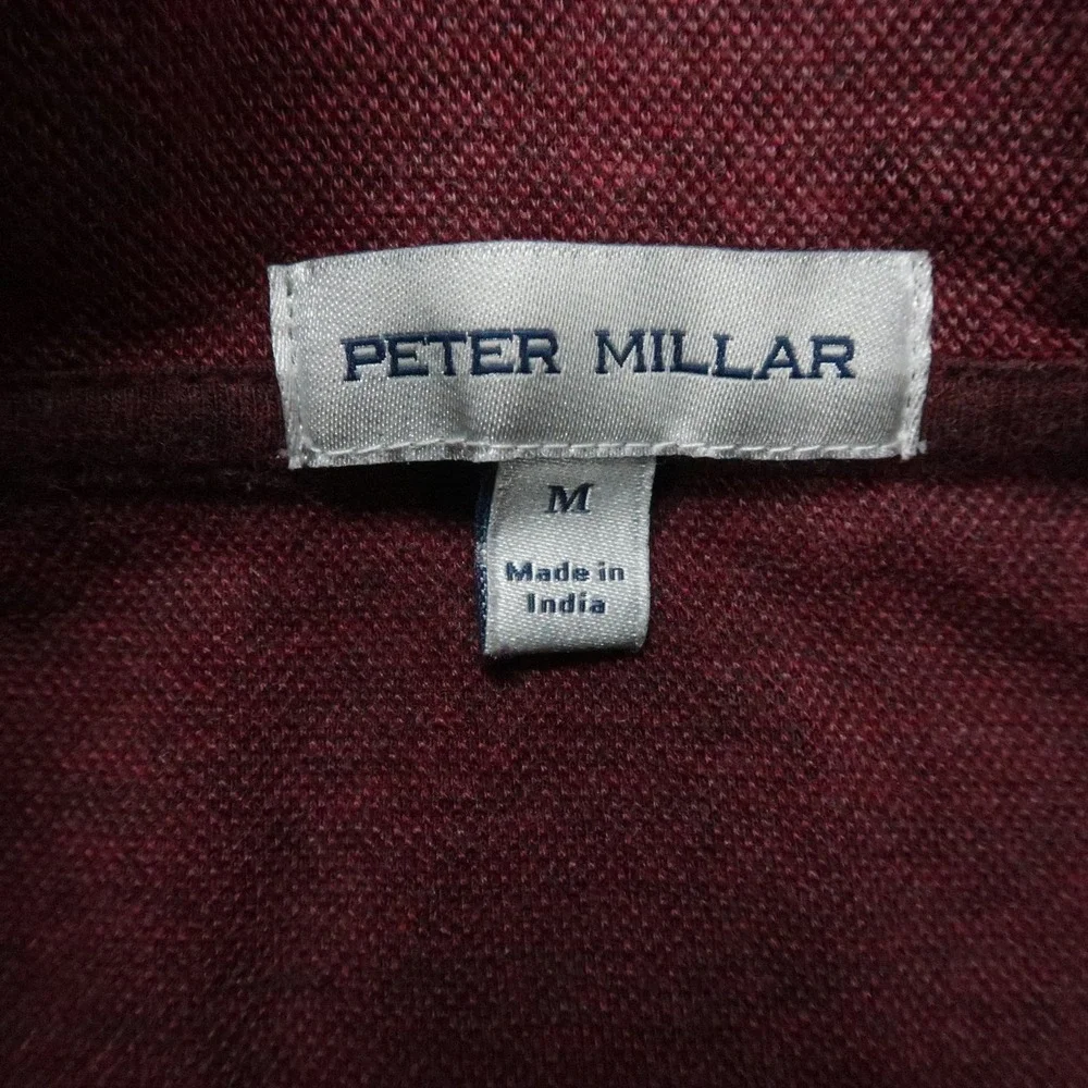 Peter Millar Pullover Mens Medium Red Interlock Ottoman Quarter Zip Sweater